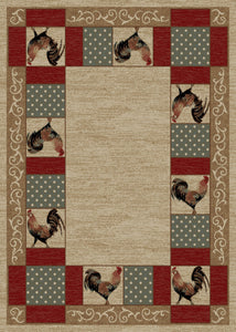 8'x10' American Destination Barnyard Ivory Area Rug. The American Destination collection features a 100% polypropylene pile and is stain resistant. The lodge designs are sure to add rustic charm to your home.