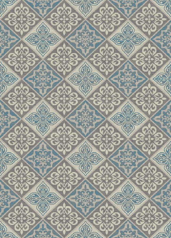 8'x10' Galleria Savannah Gray Area Rug. The Galleria Collection blends gray and blue tones to offer contemporary and transitional looks.  The soft color palette and versatile designs will modernize any living space.