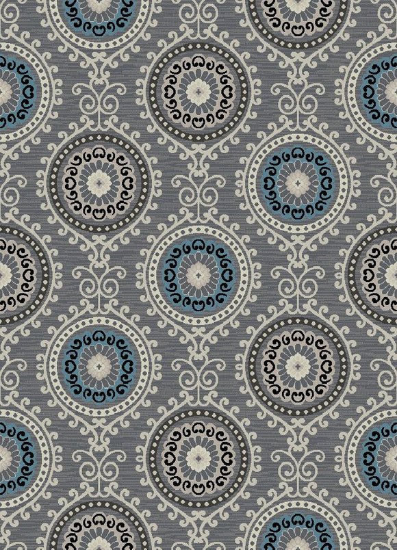 8'x10' Galleria Summit Gray Area Rug. The Galleria Collection blends gray and blue tones to offer contemporary and transitional looks.  The soft color palette and versatile designs will modernize any living space.