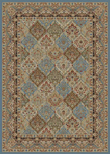 9'x13' Home Town Panel Kerman Cloude Area Rug. The Hometown Collection is made of 100% polypropylene. The traditional and transitional designs make them ideal to match any décor.